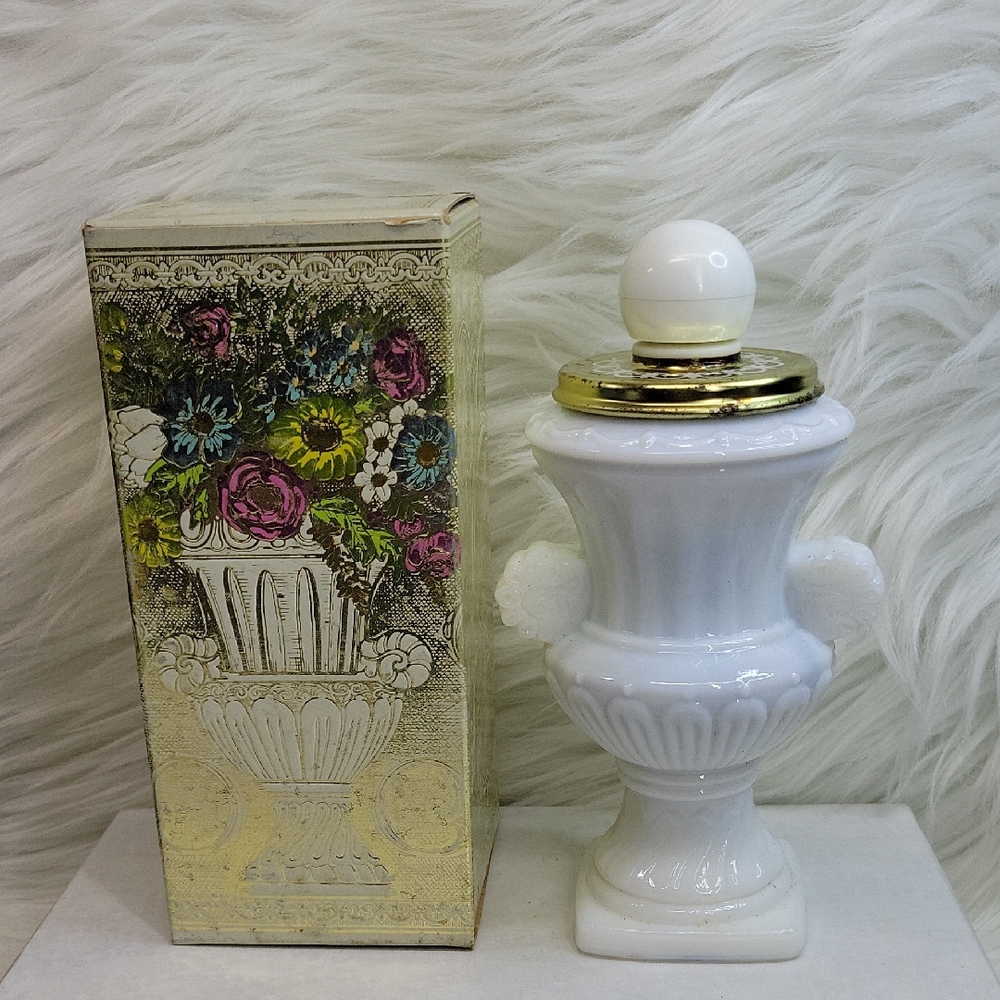 3/$25 Vintage Avon White Glass Urn